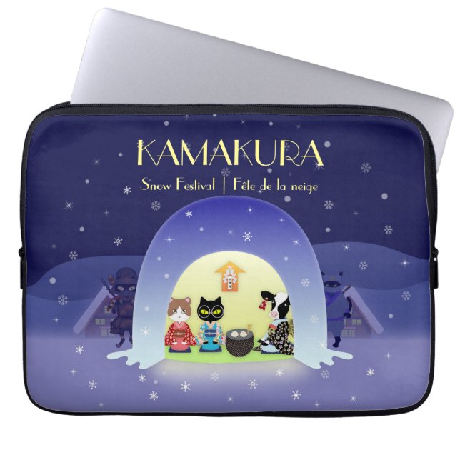 Edo-Nekos Snowy Firande Laptop Fodral (Framsidan)