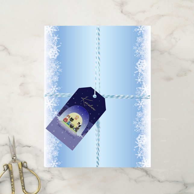 Edo-Nekos Snowy Firande Presentetikett (Edo-Neko's Snowy Celebration Gift Tags)