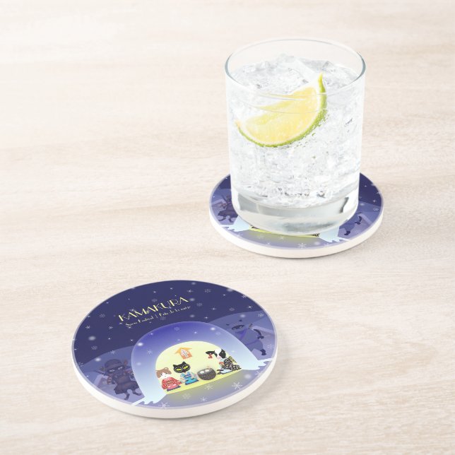 Edo-Nekos Snowy Firande Round Underlägg (Sidan)