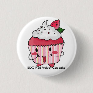 EDO röd sammetmuffin Knapp