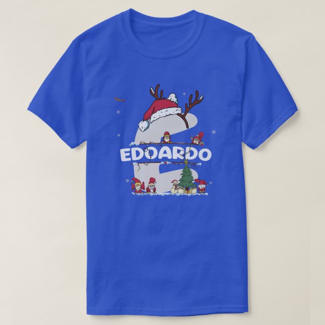 Edoardo Christmasw Edoardo Namn för roligt Julafto T Shirt (Design framsida)