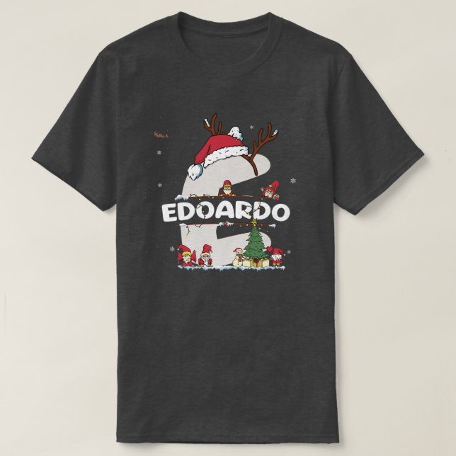 Edoardo jul w Edoardo Namn för roligt Julafton T Shirt (Design framsida)