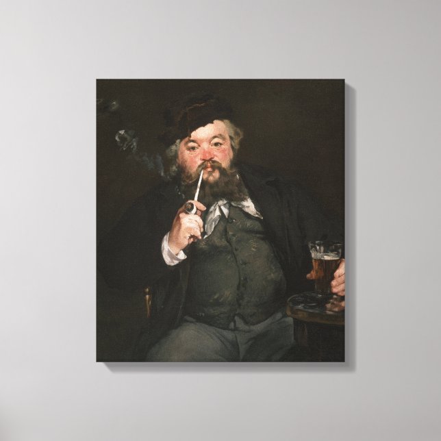 Edouard Manet - A Bra Glass of Beer / Le bon bock Canvastryck (Framsida)