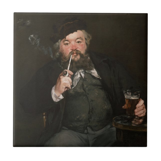 Edouard Manet - A Bra Glass of Beer / Le bon bock Kakelplatta (Framsidan)