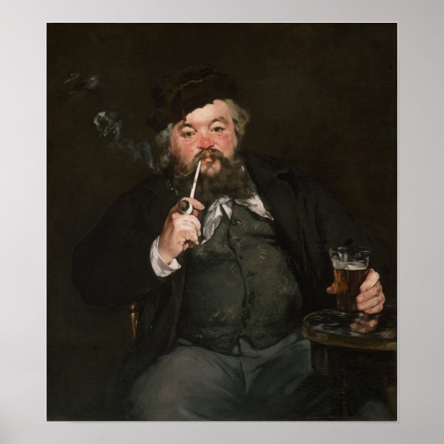 Edouard Manet - A Bra Glass of Beer / Le bon bock Poster (Framsidan)