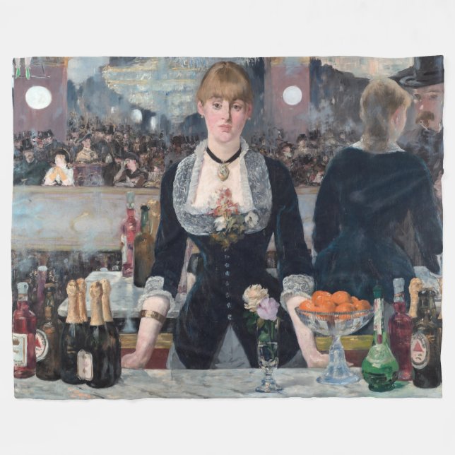 Edouard Manet - A Pub vid Folies-Bergere Fleecefilt (Framsidan (Horisontell))