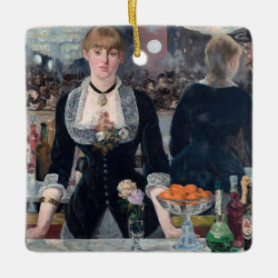 Edouard Manet - A Pub vid Folies-Bergere Julgransprydnad Keramik