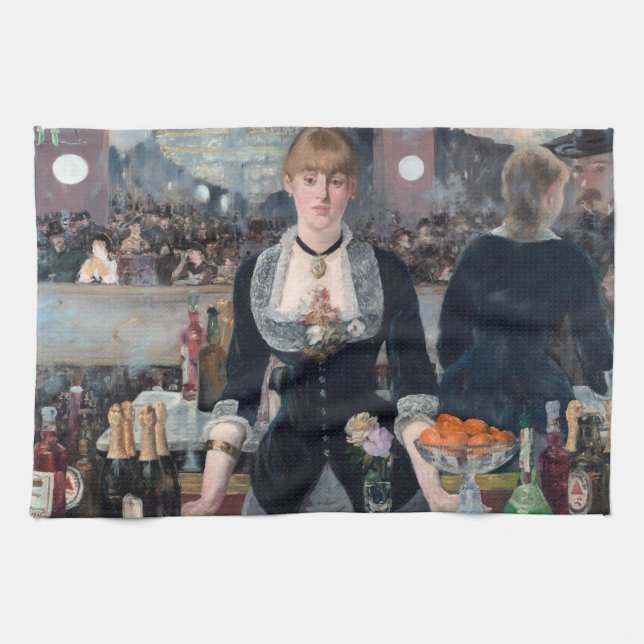 Edouard Manet - A Pub vid Folies-Bergere Kökshandduk (Horisontell)