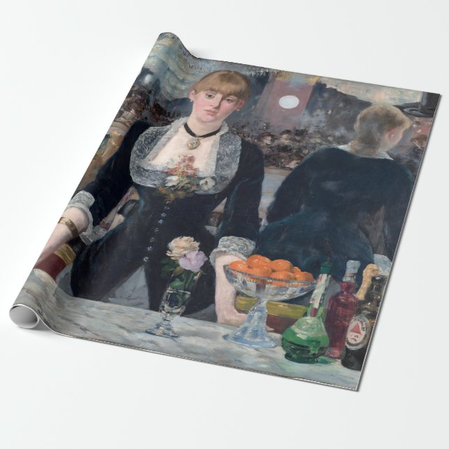 Edouard Manet - A Pub vid Folies-Bergere Presentpapper (Utrullad)