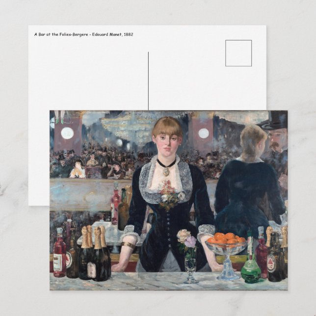 Edouard Manet - A Pub vid Folies-Bergere Vykort (Fram/baksida)
