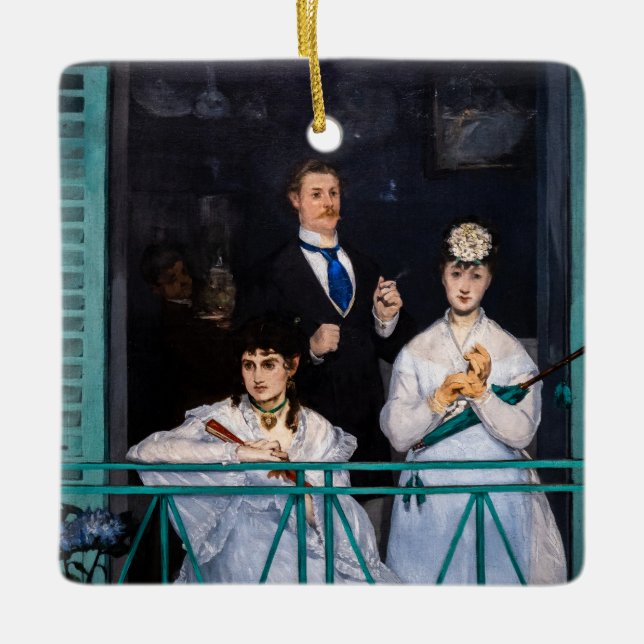 Edouard Manet - Balcony/Le Balcon Julgransprydnad Keramik (Framsida)