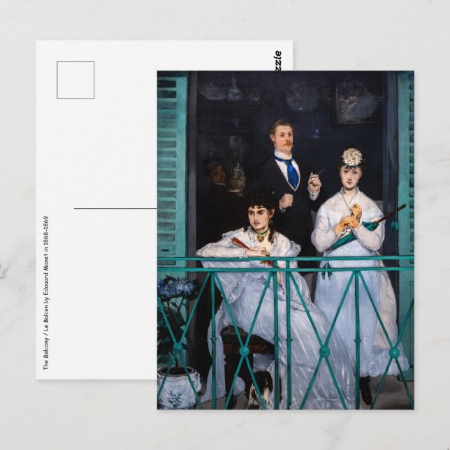 Edouard Manet - Balkongen / Le Balcon Vykort (Fram/baksida)