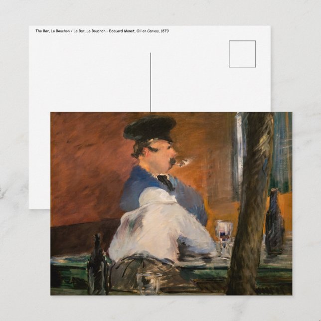 Edouard Manet - Baren, Le Bouchon Vykort (Fram/baksida)