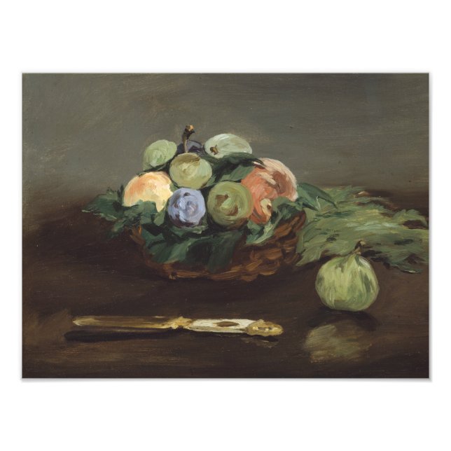 Edouard Manet - Basket av Fruit Fototryck (Framsidan)