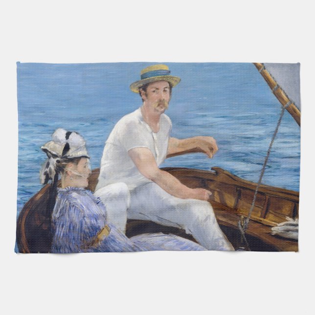 Edouard Manet - Båtfärd Kökshandduk (Horisontell)