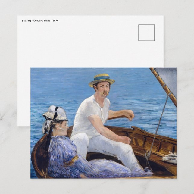 Edouard Manet - Båtfärd Vykort (Fram/baksida)