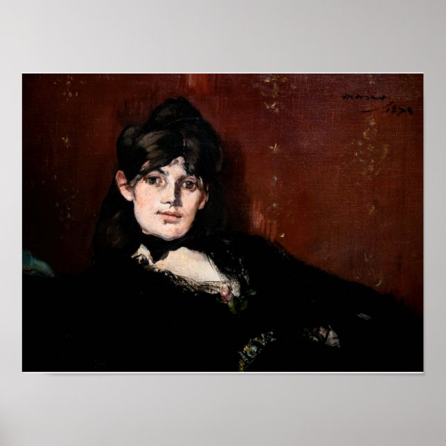 Edouard Manet - Berthe Morisot Liggande Poster (Framsidan)