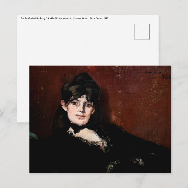Edouard Manet - Berthe Morisot Liggande Vykort (Fram/baksida)
