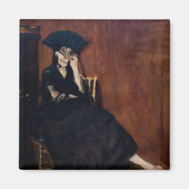 Edouard Manet - Berthe Morisot med en solfjäder Magnet (Framsidan)