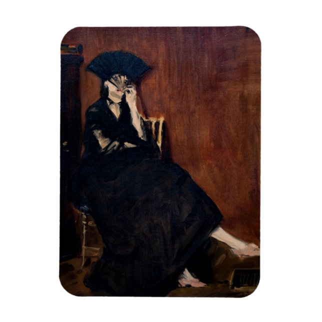 Edouard Manet - Berthe Morisot med en solfjäder Magnet (Vertikal)
