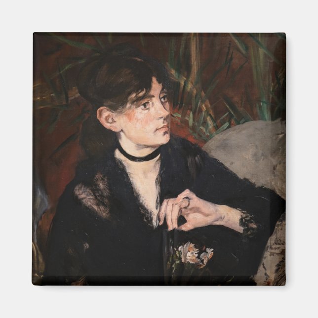 Edouard Manet - Berthe Morisot med Fläkt 1874 Magnet (Framsidan)