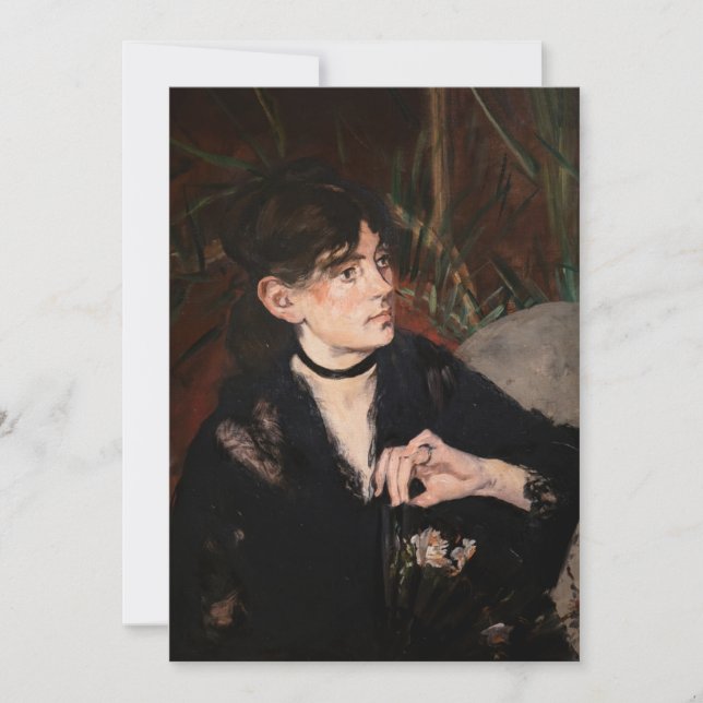 Edouard Manet - Berthe Morisot med Fläkt 1874 Tack Kort (Framsida)