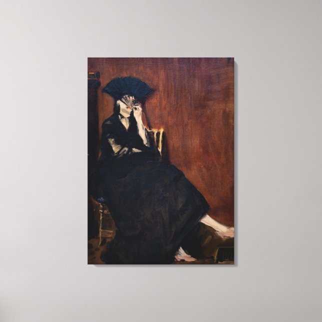 Edouard Manet - Berthe Morisot med Fläkt Canvastryck (Framsida)