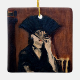 Edouard Manet - Berthe Morisot med Fläkt Julgransprydnad Keramik