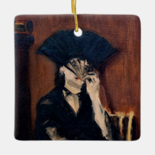 Edouard Manet - Berthe Morisot med Fläkt Julgransprydnad Keramik
