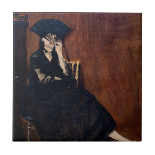 Edouard Manet - Berthe Morisot med Fläkt Kakelplatta (Framsidan)