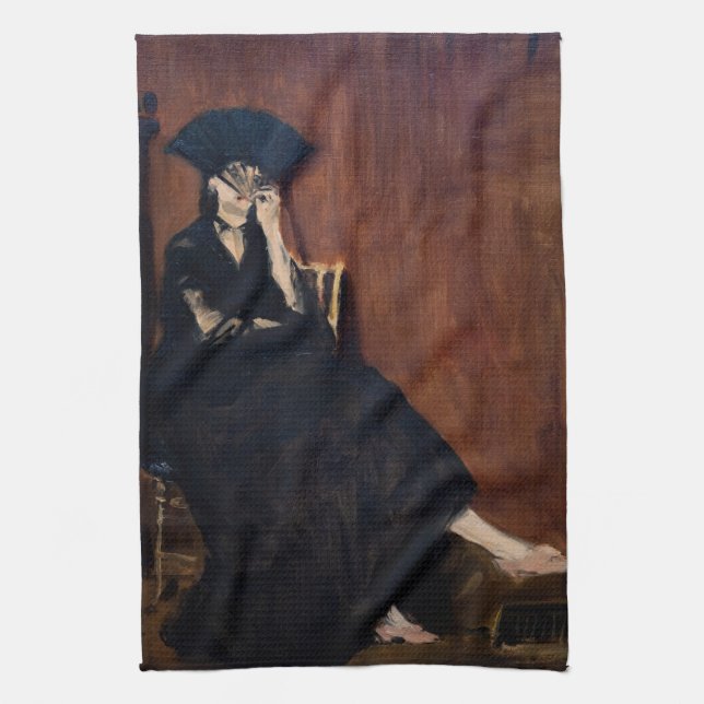 Edouard Manet - Berthe Morisot med Fläkt Kökshandduk (Vertikal)