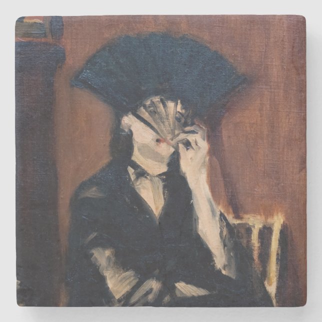 Edouard Manet - Berthe Morisot med Fläkt Stenunderlägg (Framsidan)