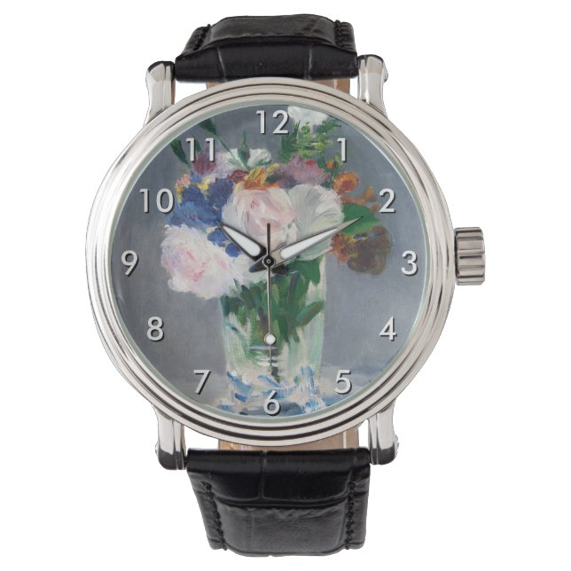 Edouard Manet - Blommor i Crystal Vas Armbandsur (Framsida)