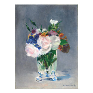 Edouard Manet - Blommor i Crystal Vas Fototryck