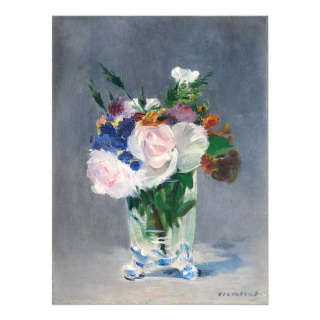 Edouard Manet - Blommor i Crystal Vas Fototryck (Framsidan)