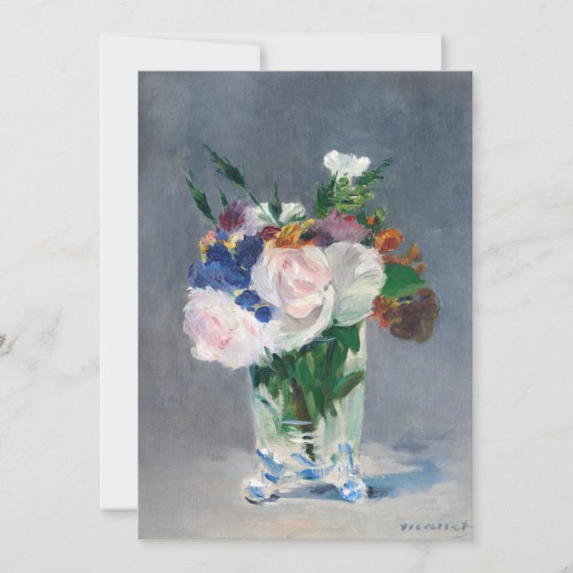 Edouard Manet - Blommor i Crystal Vas Inbjudningar (Framsida)