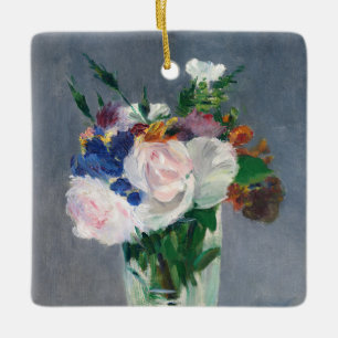 Edouard Manet - Blommor i Crystal Vas Julgransprydnad Keramik