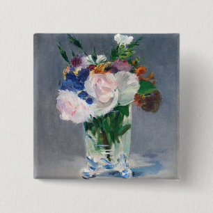 Edouard Manet - Blommor i Crystal Vas Knapp