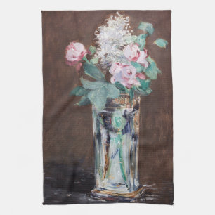 Edouard Manet - Blommor i Crystal Vas Kökshandduk