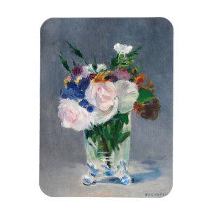 Edouard Manet - Blommor i Crystal Vas Magnet