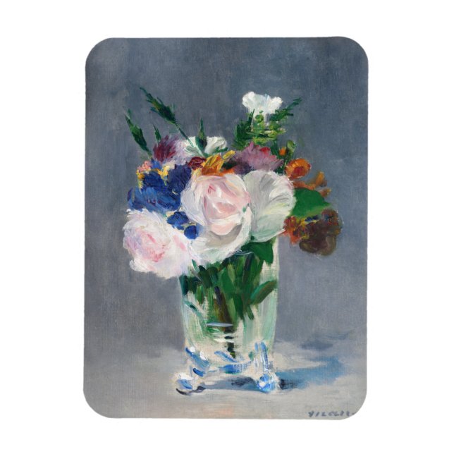 Edouard Manet - Blommor i Crystal Vas Magnet (Vertikal)