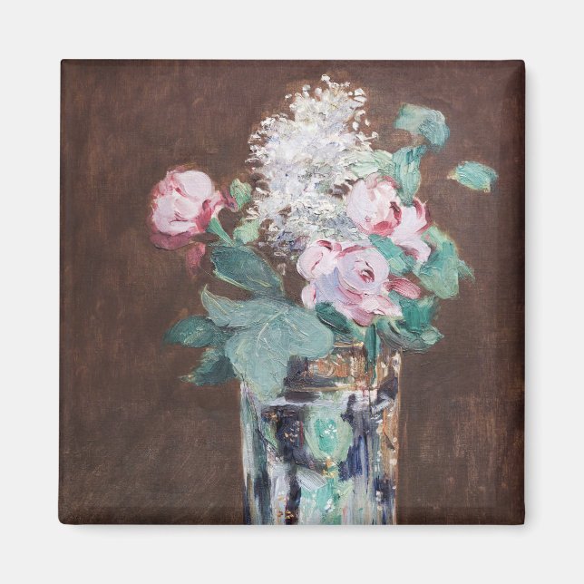 Edouard Manet - Blommor i Crystal Vas Magnet (Framsidan)