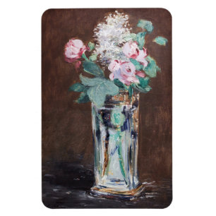 Edouard Manet - Blommor i Crystal Vas Magnet