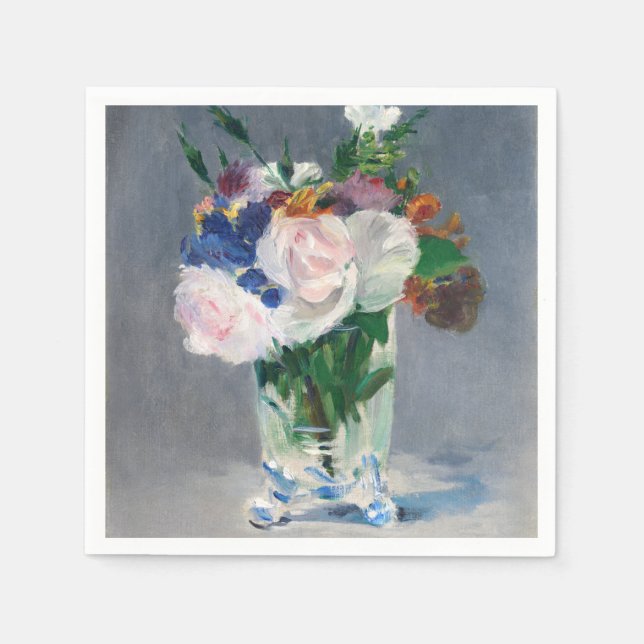 Edouard Manet - Blommor i Crystal Vas Pappersservett (Framsidan)