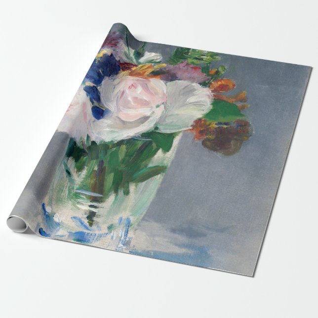 Edouard Manet - Blommor i Crystal Vas Presentpapper (Utrullad)