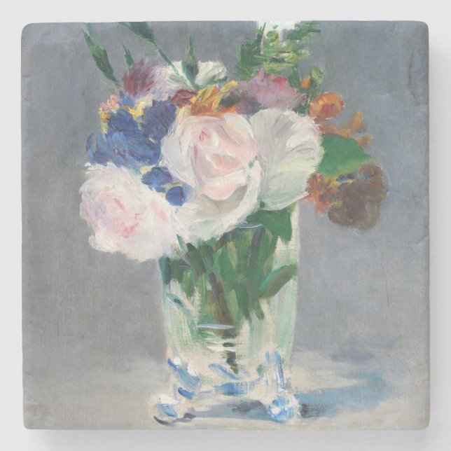 Edouard Manet - Blommor i Crystal Vas Stenunderlägg (Framsidan)