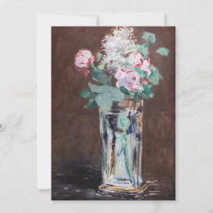 Edouard Manet - Blommor i Crystal Vas Tack Kort