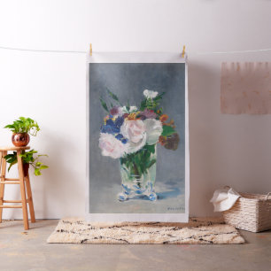 Edouard Manet - Blommor i Crystal Vas Tyg
