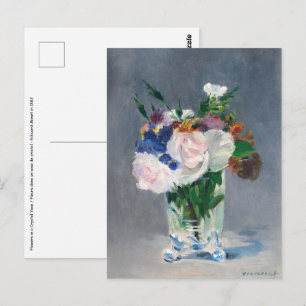 Edouard Manet - Blommor i Crystal Vas Vykort