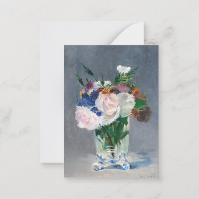 Edouard Manet - Blommor i en kristallvas Anteckningskort (Framsida)